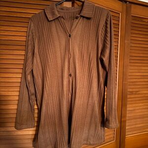 Women's Brown Ribbed Jacket